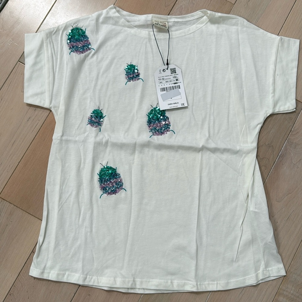 Zara embellished cotton top